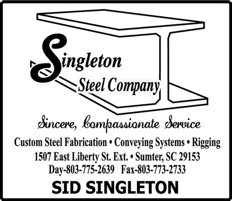 metal fabrication sumter sc|Singleton Steel Company, Inc .